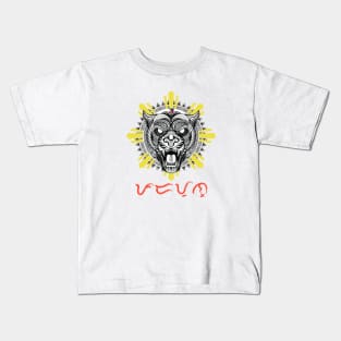 Tribal line Art Tiger / Philippine Flag Sun / Baybayin word Padayon (to continue) Kids T-Shirt